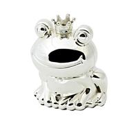 EDZARD Hucha Rey Rana (Altura 9 cm) Plateada y Resistente al deslustre - Alcancía, Regalo para niños