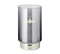 EDZARD Isla - Portavelas (altura 21 cm), cristal oscuro soplado a mano con borde de platino