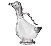 EDZARD Jarra de vino tinto en forma de pato, altura 26 cm, capacidad 0,9 litros, elementos plateados, con vertedor