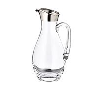 EDZARD Jarra Johnny, vidrio soplado con borde de platino, altura 30 cm, capacidad 1,8 litro, cántaro, jug, carafe, garaffa, decanter, jarron, para agua, zumo, té helado, vino