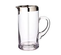 EDZARD Jarra Robert, vidrio soplado con borde de platino, altura 20 cm, capacidad 1 litro, cántaro, jug, taza, pitcher, jarron, para agua, zumo, té helado