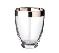 EDZARD Jarrón/florero Charlotte, Cristal soplado con Borde de Platino, Altura 16 cm