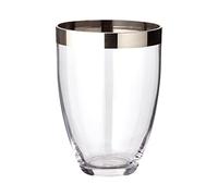 EDZARD Jarrón/florero Charlotte, Cristal soplado con Borde de Platino, Altura 20 cm