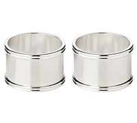 EDZARD Juego de 2 servilleteros Madrid, Rondo, Plateado, diámetro 4 cm