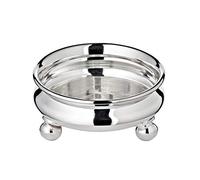 EDZARD Juego de 3 Cuencos pequeños con pies Santa, plateado pesado, diámetro 8 cm