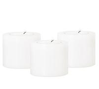 EDZARD Juego de 3 Velas permanentes Cornelius (Altura 5 cm, diametro 6 cm) portacandelitas para candelitas estándar y candelitas de plástico Transparente, Resistente al Calor hasta 90°