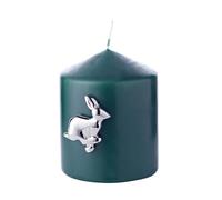 EDZARD Juego de 4 alfileres para velas, diseño de conejo (altura de 4 cm), aluminio niquelado, para decoración de velas, decoración para Pascua, conejo de Pascua