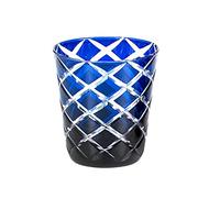 EDZARD Juego de 4 copas de cristal Dio, color azul, cristal soplado en técnica de superposición, altura 10 cm, capacidad 250 ml, portacandelitas, vidrio para beber, taza para whisky, agua, zumo