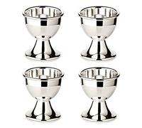 EDZARD Juego de 4 hueveras Classo, Plateado Pesada, Altura 5 cm