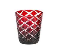 EDZARD Juego de 6 Copas de Cristal DIO, Color Rojo, Cristal soplado en técnica de superposición, Altura 10 cm, Capacidad 250 ml, portacandelitas, Vidrio para Beber, Taza para Whisky, Agua, Zumo