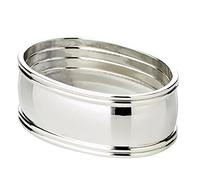 EDZARD Juego de 6 servilleteros con Borde de Hilo, Longitud 6 cm, Plateados, protegidos contra el deslustre