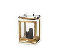 EDZARD Linterna Huntsville de Madera y Acero Inoxidable, Altura 49 cm, Farol con asa