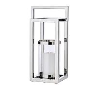 EDZARD Linterna Manhattan, Acero Inoxidable niquelado, Altura 58 cm, lámpara con asa de Transporte