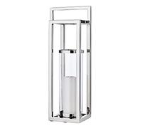 EDZARD Linterna Manhattan, Acero Inoxidable niquelado, Altura 79 cm, lámpara con asa de Transporte