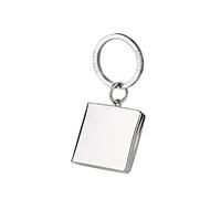 EDZARD Llavero Quadro (3 x 3 cm) Finamente Plateado - Llavero con Foto para Parejas - Regalo para San Valentín, Aniversario, para Novia, Novio, Mamá, Papá