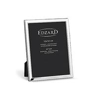 EDZARD Marco de fotos Bergamo para foto de 13 x 18 cm, plateado, protegido contra el deslustre, pared trasera de terciopelo, incl. 2 colgadores, portafotos para poner abajo o colgar en la pared