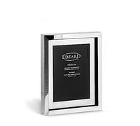 EDZARD Marco de fotos Caserta para foto de 10 x 15 cm, paspartú de vidrio, plateado, protegido contra el deslustre, incl. 2 colgadores, portafotos para poner abajo o colgar en la pared