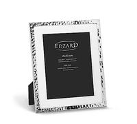 EDZARD Marco de fotos Fano para foto de 15 x 20 cm, con paspartú, plateado, protegido contra el deslustre, incl. 2 colgadores, portafotos para poner abajo o colgar en la pared