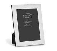 EDZARD Marco de Fotos Gela para Foto de DIN A4 = 21 x 29,7 cm, Plateado, Protegido contra el deslustre, Pared Trasera de Terciopelo, con 2 colgadores, portafotos para Poner Abajo o Colgar en la Pared