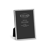 EDZARD Marco de fotos Genua para foto de 13 x 18 cm, plateado, protegido contra el deslustre, pared trasera de terciopelo, con 2 colgadores, portafotos para poner abajo o colgar en la pared