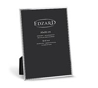 EDZARD Marco de fotos Genua para foto de 20 x 30 cm, plateado, protegido contra el deslustre, pared trasera de terciopelo, con 2 colgadores, portafotos para poner abajo o colgar en la pared