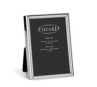 EDZARD Marco de fotos Genua para foto de 6 x 9 cm, plateado, protegido contra el deslustre, pared trasera de terciopelo, portafotos para poner abajo
