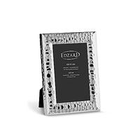 EDZARD Marco de fotos Gubbio para foto de 10 x 15 cm, plateado, protegido contra el deslustre, pared trasera de terciopelo, incl. 2 colgadores, portafotos para poner abajo o colgar en la pared