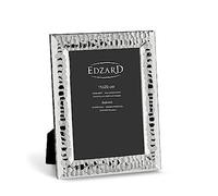 EDZARD Marco de fotos Gubbio para foto de 15 x 20 cm, plateado, protegido contra el deslustre, pared trasera de terciopelo, incl. 2 colgadores, portafotos para poner abajo o colgar en la pared