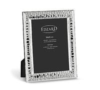 EDZARD Marco de fotos Gubbio para foto de 20 x 25 cm, plateado, protegido contra el deslustre, pared trasera de terciopelo, incl. 2 colgadores, portafotos para poner abajo o colgar en la pared