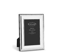 EDZARD Marco de fotos Novara (foto 10x15 cm) bañado en plata antideslustre | Marco plateado para foto 10x15 cm, trasera de terciopelo, 2 ganchos, de sobremesa y pared, portarretratos