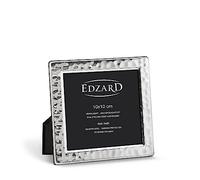 EDZARD Marco de fotos Pavia para foto de 10 x 10 cm, plateado, protegido contra el deslustre, pared trasera de terciopelo, portafotos para poner abajo