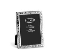 EDZARD Marco de fotos Pavia para foto de 13 x 18 cm, plateado, protegido contra el deslustre, pared trasera de terciopelo, con 2 colgadores, portafotos para poner abajo o colgar en la pared