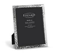 EDZARD Marco de fotos Pavia para foto de DIN A4 = 21 x 29,7 cm, plateado, protegido contra el deslustre, pared trasera de terciopelo, con 2 colgadores