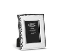 EDZARD Marco de fotos Positano martillado para foto de 10x15cm, plateado, protegido contra el deslustre, pared trasera de terciopelo, con 2 colgadores