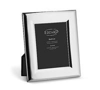 EDZARD Marco de fotos Positano para foto de 20 x 25 cm, plateado, protegido contra el deslustre, pared trasera de terciopelo, con 2 colgadores, portafotos para poner abajo o colgar en la pared
