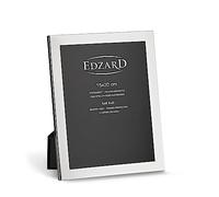 EDZARD Marco de fotos Prato para foto de 15 x 20 cm, plateado, protegido contra el deslustre, pared trasera de terciopelo, incl. 2 colgadores, portafotos para poner abajo o colgar en la pared