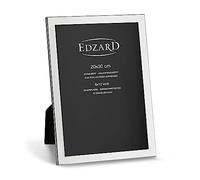 EDZARD Marco de fotos Prato para foto de 20 x 30 cm, plateado, protegido contra el deslustre, pared trasera de terciopelo, incl. 2 colgadores, portafotos para poner abajo o colgar en la pared