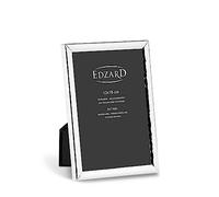 Edzard Marco de fotos Riga, elegante chapado en plata, resistente al deslustre, con 2 colgadores, marco de fotos plateado en formato vertical y horizontal (13 x 18 cm)