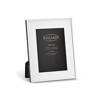 EDZARD Marco de fotos Rimini para foto de 13 x 18 cm, con paspartú, plateado, protegido contra el deslustre, pared trasera de terciopelo, incl. 2 colgadores
