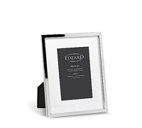 EDZARD Marco de fotos Rivoli para foto de 10 x 15 cm, con paspartú, plateado, protegido contra el deslustre, incl. 2 colgadores, portafotos para poner abajo o colgar en la pared