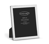 EDZARD Marco de fotos Salerno para foto de 20 x 25 cm, plateado, protegido contra el deslustre, pared trasera de terciopelo, con 2 colgadores, portafotos para poner abajo o colgar en la pared