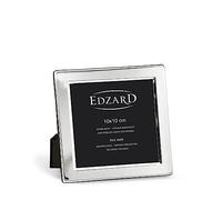 EDZARD Marco de fotos Salerno para foto de 10 x 10 cm, plateado, protegido contra el deslustre, pared trasera de terciopelo, portafotos para poner abajo