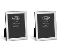 EDZARD Marco de fotos Salerno para foto de 13 x 18 cm, plateado, protegido contra el deslustre, pared trasera de terciopelo, con 2 colgadores, portafotos para poner abajo o colgar en la pared