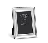 EDZARD Marco de fotos Sunset para foto de 9 x 13 cm, plateado, protegido contra el deslustre, pared trasera de terciopelo, portafotos para poner abajo