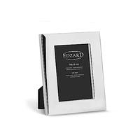 EDZARD Marco de fotos Udine para foto de 10 x 15 cm, plateado, protegido contra el deslustre, pared trasera de terciopelo, con 2 colgadores, portafotos para poner abajo o colgar en la pared
