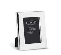 EDZARD Marco de fotos Udine para foto de 13 x 18 cm, plateado, protegido contra el deslustre, pared trasera de terciopelo, con 2 colgadores, portafotos para poner abajo o colgar en la pared