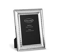 EDZARD Marco de fotos Urbino para foto de 15 x 20 cm, plateado, protegido contra el deslustre, pared trasera de terciopelo, con 2 colgadores, portafotos para poner abajo o colgar en la pared