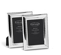 EDZARD Marcos de fotos Florenz set de 2 (10x15 cm) plateados antideslustre