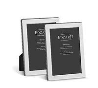EDZARD Marcos de fotos Salerno set de 2 (10x15 cm) plateados antideslustre