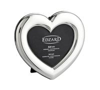 EDZARD Mini marco de fotos con forma de corazón para fotos, 8 x 8 cm, chapado en plata, no se empaña, con parte trasera de terciopelo, marco de fotos en forma de corazón